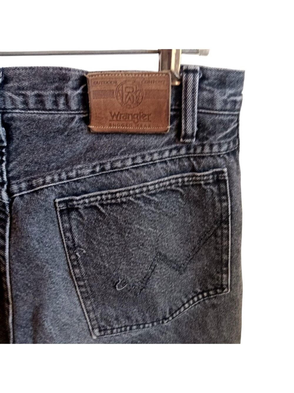 Vintage 32x30 Wrangler Insulated Jeans Black Denim 100% Cotton USA Made 1990s